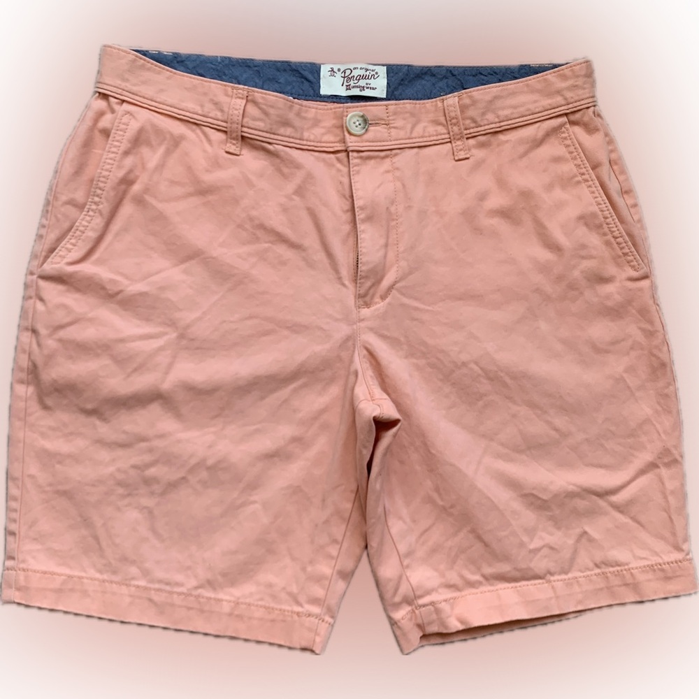 Penguin 34" waist Men’s peach cotton 🍑 flat front shorts. Excellent condition